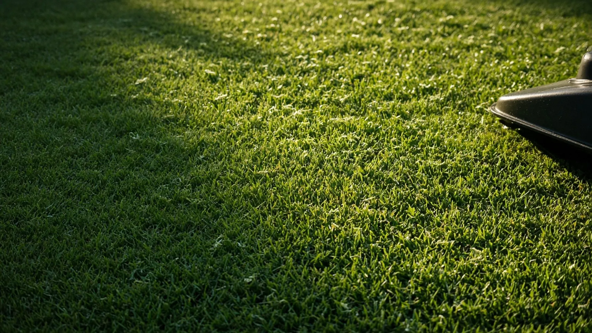 Fine grass clippings on a freshly mown lawn
