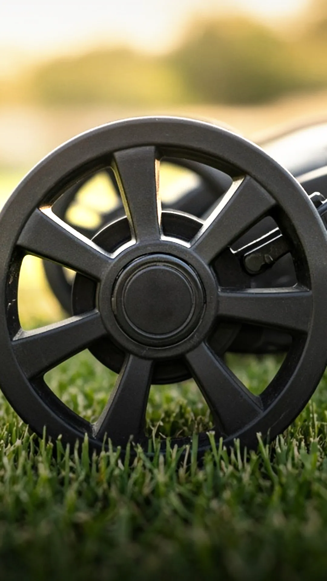 Eye-level view of evenly cut grass